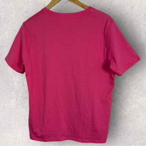 Sezane Bubblegum Pink Conrad Organic Cotton T-Shirt Size Large French Tee Crew L - Picture 11 of 13